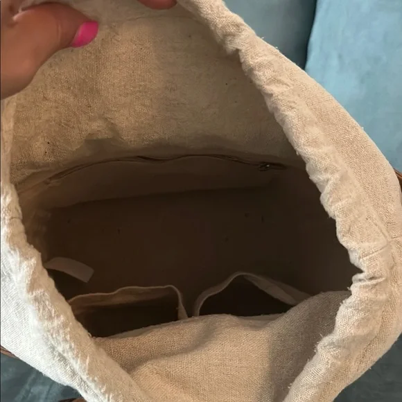 Brown Woven Leather Tote Bag - Picture 3 of 3